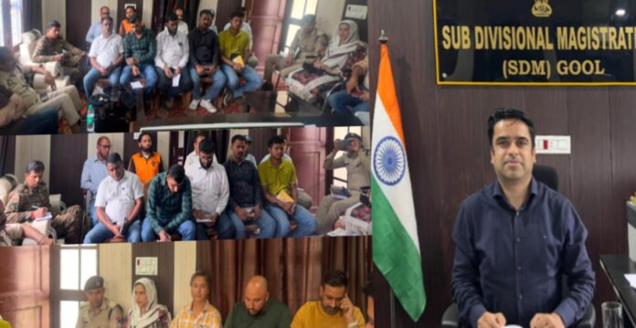 Sub-Divisional Magistrate chairs meeting on disaster preparedness in Gool